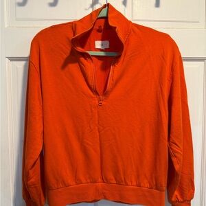 Bright Orange Quarter-Zip Pullover